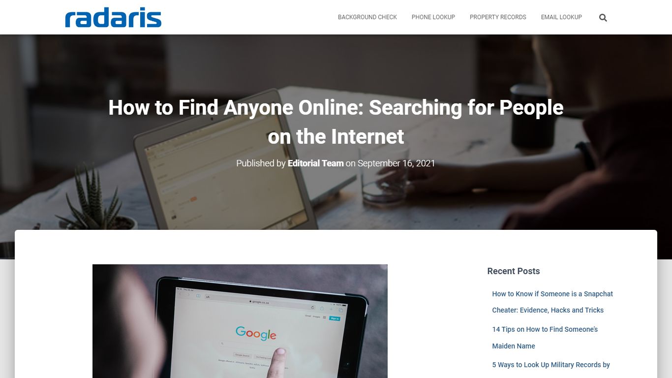 How to Find Someone Online: 7 Tips to Track a Person Down on ... - Radaris